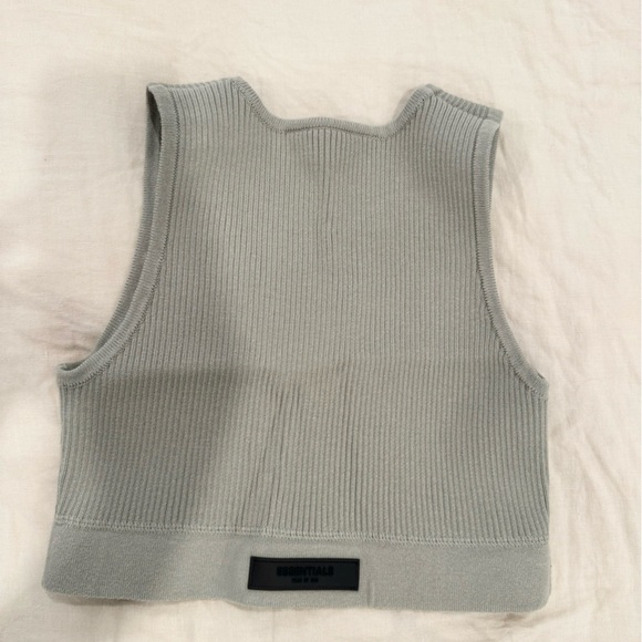 Fear of God ESSENTIALS SS23 knit rib sport tank crop top sports bra | M in Seal - Picture 8 of 11